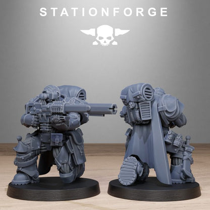 Space Knights Snipers, proxy miniature, scout, 28mm heroic scale unpainted resin, view 4