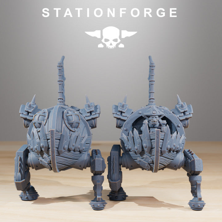 Orks Gobs Pirate Bots (4 Units), proxy miniature, squad, 28mm heroic scale unpainted resin, view 9