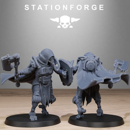 Dark Space Knights Guard Butchers, proxy miniature, infantry, 28mm heroic scale unpainted resin, view 5