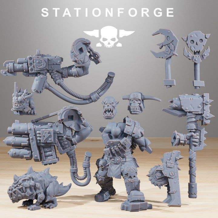 Orks Blackskull Full Version, proxy miniature, 28mm heroic scale unpainted resin, view 7