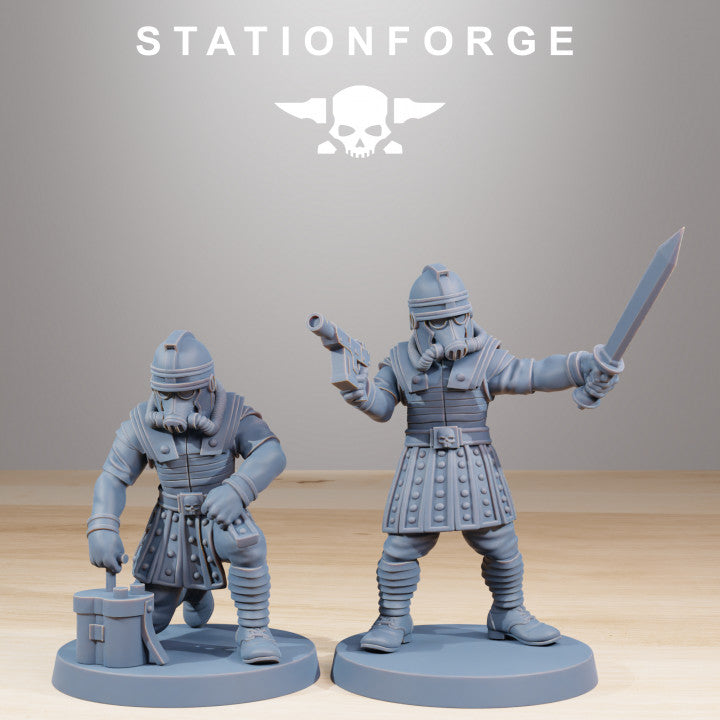 Imperial Army Grim Guard Vexillatio (12 Units), 28mm heroic scale unpainted resin, view 5