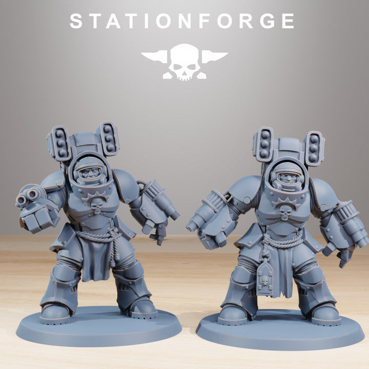 Space Knights Support Vanguard (10 Units), proxy miniature, squad, 28mm heroic scale unpainted resin, view 7