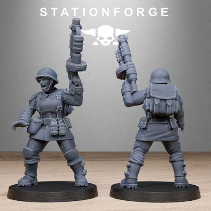 Free Guard Sisters, Imperial Army proxy miniature, infantry, 28mm heroic scale unpainted resin, view 5