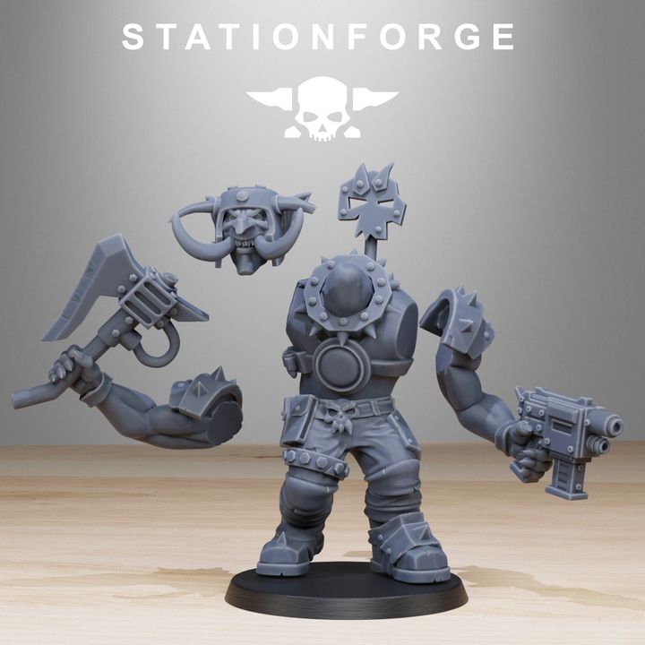 Orks Trolls (10 Units), proxy miniature, squad, 28mm heroic scale unpainted resin, view 2