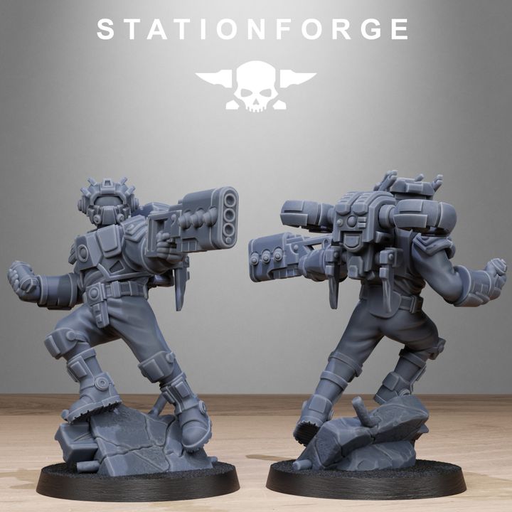 Tuai Skyguards, proxy miniature, 28mm heroic scale unpainted resin, view 9