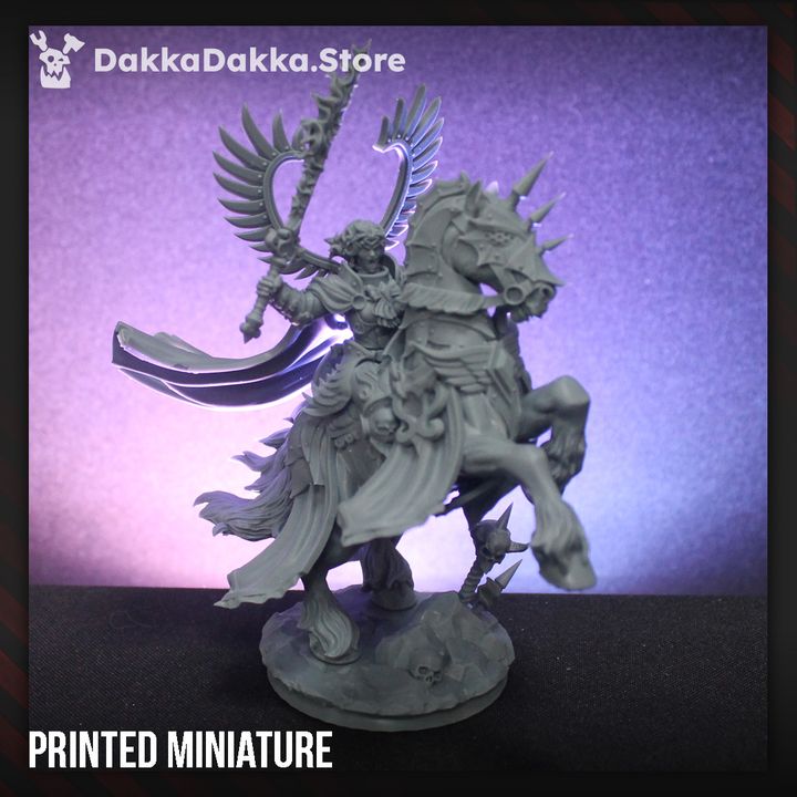 Battle Sisters Saint Seraphiel, proxy miniature, 28mm heroic scale unpainted resin, view 7