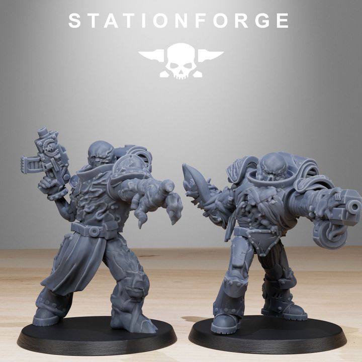 Dark Space Knights (10 Units), proxy miniature, squad, 28mm heroic scale unpainted resin, view 4