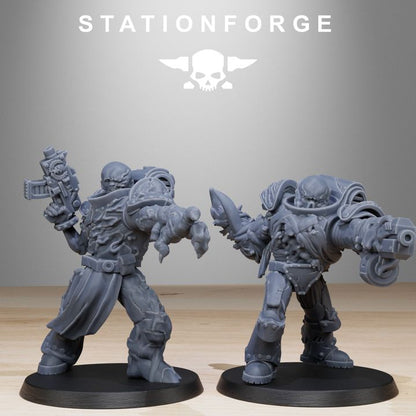 Dark Space Knights (10 Units), proxy miniature, squad, 28mm heroic scale unpainted resin, view 4