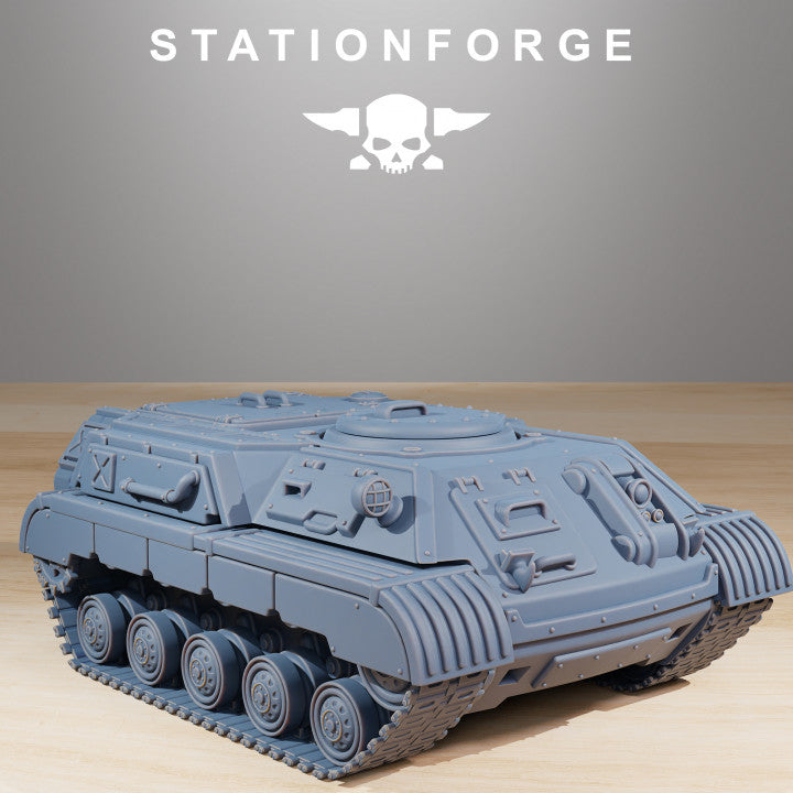 Grim Guard Support Tank, Imperial Army proxy miniature, 28mm heroic scale unpainted resin, view 7