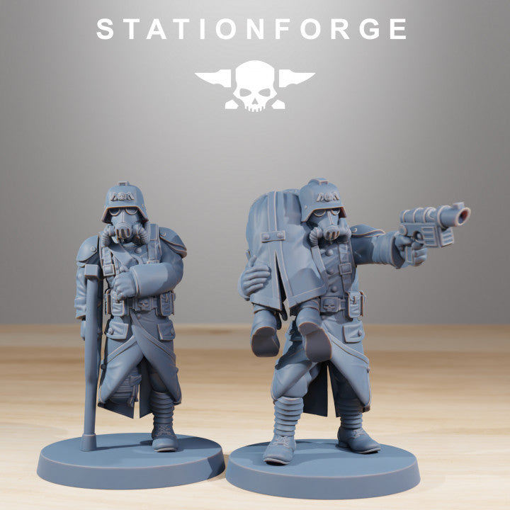 Grim Guard Casualties, Imperial Army proxy miniature, infantry, 28mm heroic scale unpainted resin, view 6