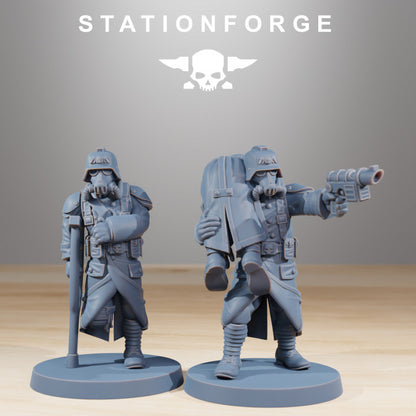 Grim Guard Casualties, Imperial Army proxy miniature, infantry, 28mm heroic scale unpainted resin, view 6