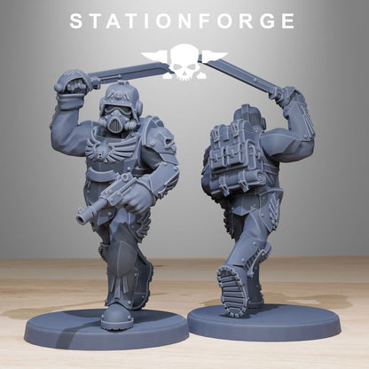 Imperial Army Grim Guard Elites (12 Units), 28mm heroic scale unpainted resin, view 4