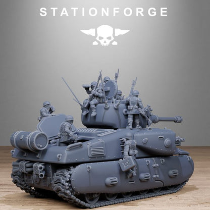 Free Guard Battle Tank, Imperial Army proxy miniature, 28mm heroic scale unpainted resin, view 7