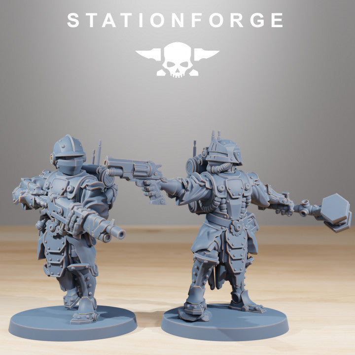 Tech Priests Infantry, 28mm heroic scale unpainted resin, view 7