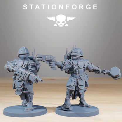 Tech Priests Infantry, 28mm heroic scale unpainted resin, view 7