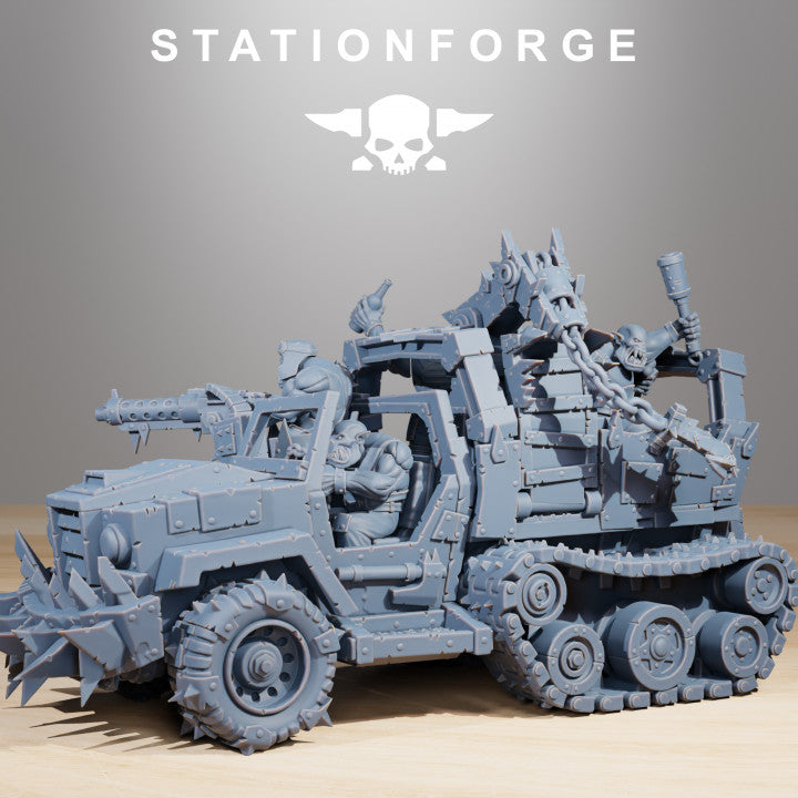 Orks Party Wagon V4, proxy miniature, 28mm heroic scale unpainted resin, view 2