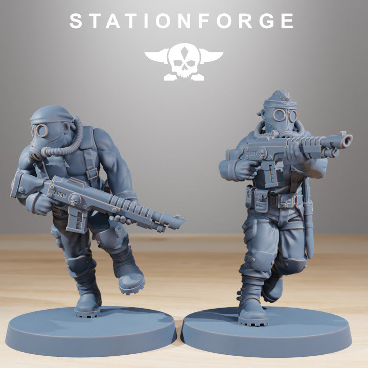 Grim Guard Jungle Fighters, Imperial Army proxy miniature, infantry, 28mm heroic scale unpainted resin, view 8