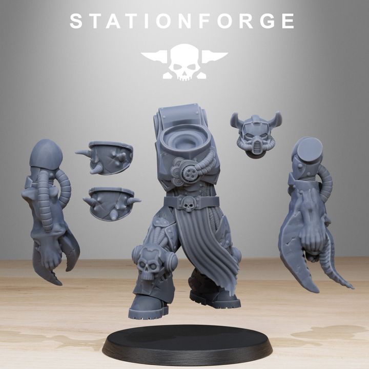 Dark Space Knights Mutants, proxy miniature, 28mm heroic scale unpainted resin, view 7