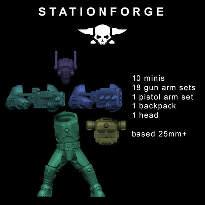 Tuai Clone Infantry (10 Units), proxy miniature, squad, 28mm heroic scale unpainted resin, view 7