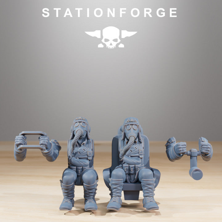 Grim Guard Sf-14A Biplane, Imperial Army proxy miniature, infantry, 28mm heroic scale unpainted resin, view 2