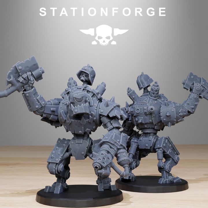 Orks Bots Infantry Modular Kit (10 Units), proxy miniature, squad, 28mm heroic scale unpainted resin, view 4