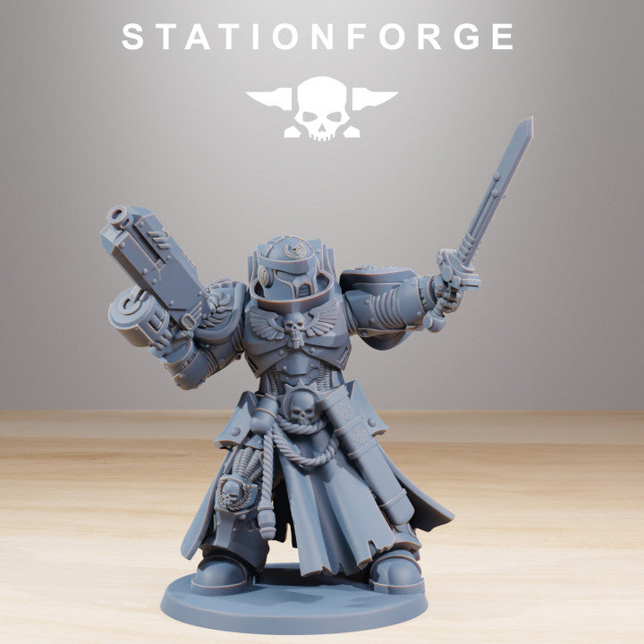 Space Knights Guardmen (10 Units), proxy miniature, squad, 28mm heroic scale unpainted resin, view 7