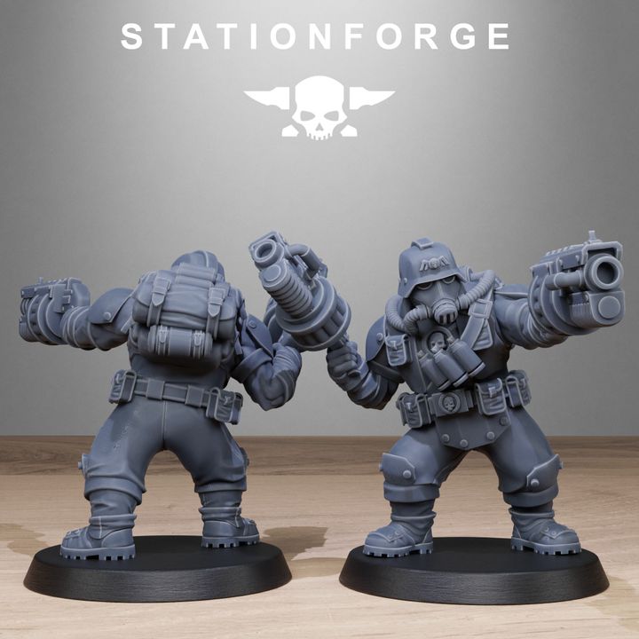 Grim Guard Jungle Fighter Mutants, Imperial Army proxy miniature, infantry, 28mm heroic scale unpainted resin, view 8