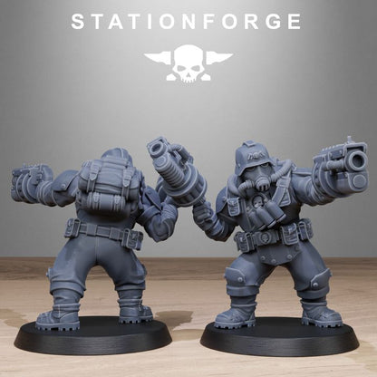 Grim Guard Jungle Fighter Mutants, Imperial Army proxy miniature, infantry, 28mm heroic scale unpainted resin, view 8