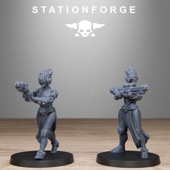 Scavenger Sisters Infantry, Battle Sisters proxy miniature, 28mm heroic scale unpainted resin, view 3
