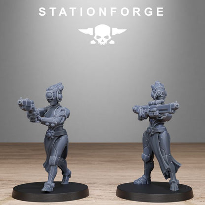 Scavenger Sisters Infantry, Battle Sisters proxy miniature, 28mm heroic scale unpainted resin, view 3