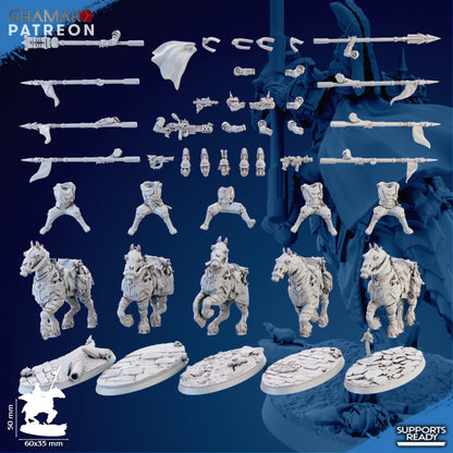 Imperial Army Iron Korps Blitz Cavalry (5 Units), 28mm heroic scale unpainted resin, view 7