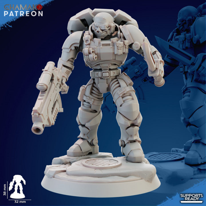 Space Knights Imperators Incursor (10 Units), proxy miniature, squad, 28mm heroic scale unpainted resin, view 9