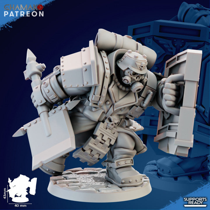 Imperial Army Iron Korps Ogres (3 Units), 28mm heroic scale unpainted resin, view 4