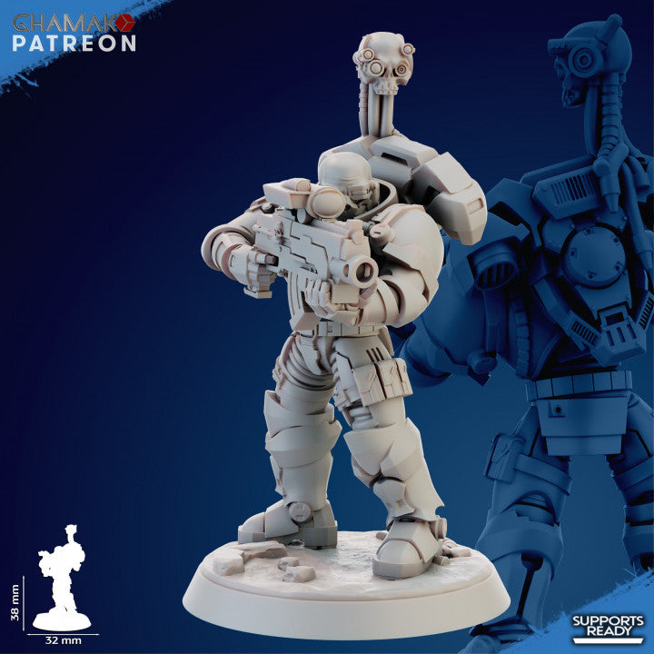 Space Knights Imperators Incursor With Servospy (10 Units), proxy miniature, squad, 28mm heroic scale, view 3