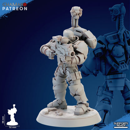 Space Knights Imperators Incursor With Servospy (10 Units), proxy miniature, squad, 28mm heroic scale, view 3