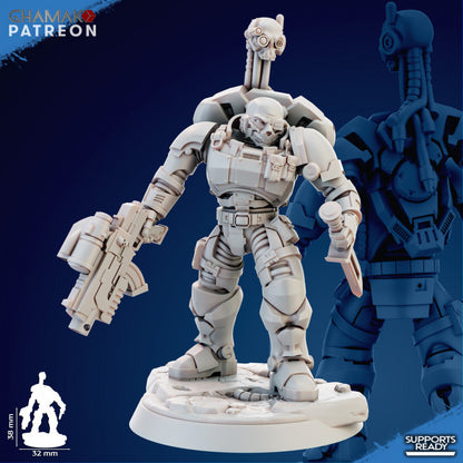 Space Knights Imperators Incursor With Servospy (10 Units), proxy miniature, squad, 28mm heroic scale, view 6