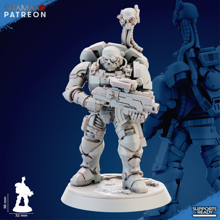 Space Knights Imperators Incursor With Servospy (10 Units), proxy miniature, squad, 28mm heroic scale, view 4