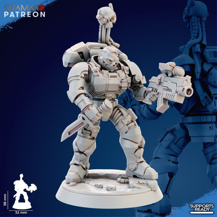 Space Knights Imperators Incursor With Servospy (10 Units), proxy miniature, squad, 28mm heroic scale, view 8