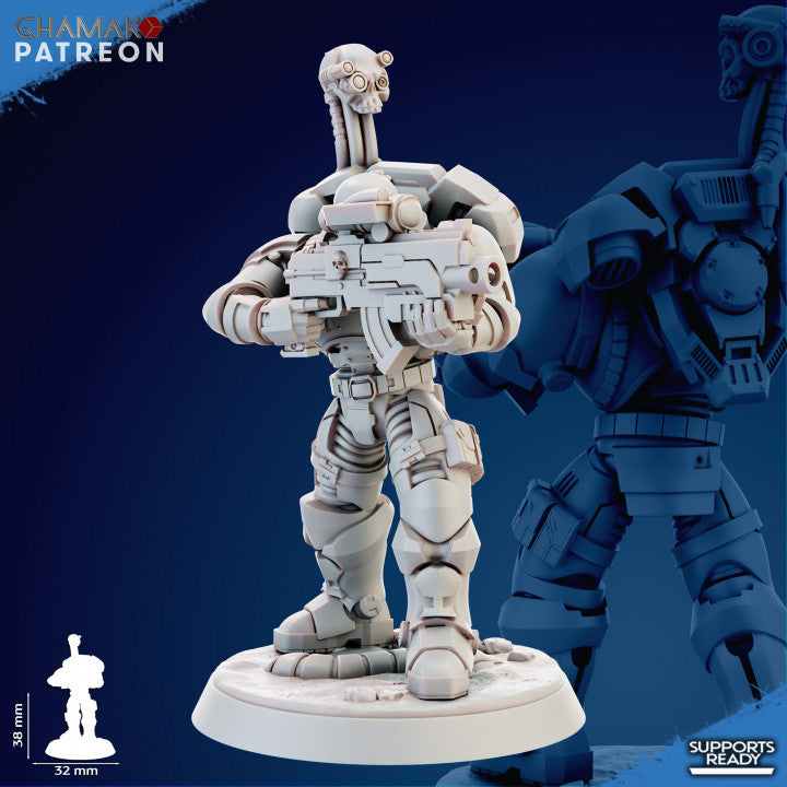 Space Knights Imperators Incursor With Servospy (10 Units), proxy miniature, squad, 28mm heroic scale, view 7