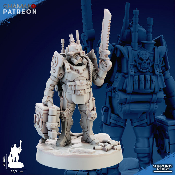 Imperial Army Iron Korps Panzergrenadier Command Squad (5 Units), 28mm heroic scale unpainted resin, view 2