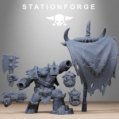 Orks Bearer Boss, proxy miniature, character, 28mm heroic scale unpainted resin, view 9