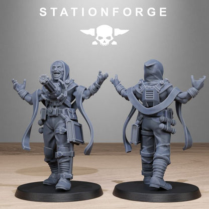 Dark Space Knights Guard Abhumans, proxy miniature, infantry, 28mm heroic scale unpainted resin, view 8