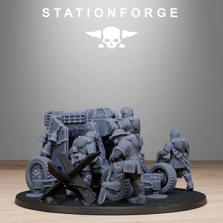 Royal Guard Light Artillery, Imperial Army proxy miniature, 28mm heroic scale unpainted resin, view 9