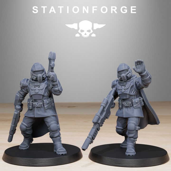 Imperial Army Vaskar Hunters With Monster (11 Units), 28mm heroic scale unpainted resin, view 10