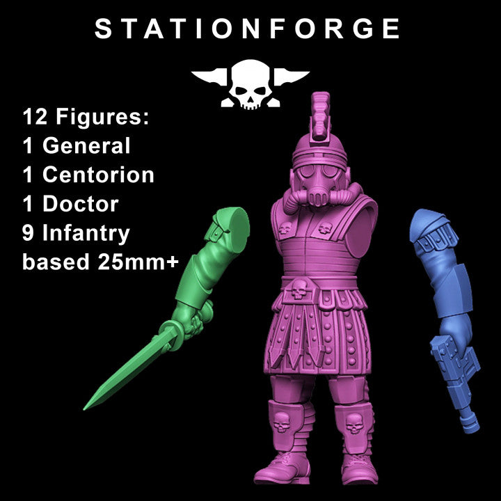 Imperial Army Grim Guard Vexillatio (12 Units), 28mm heroic scale unpainted resin, view 8