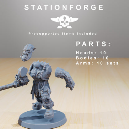 Orks Plague Spreadaz Heads, resin conversion bits, 28mm heroic scale unpainted resin, view 7