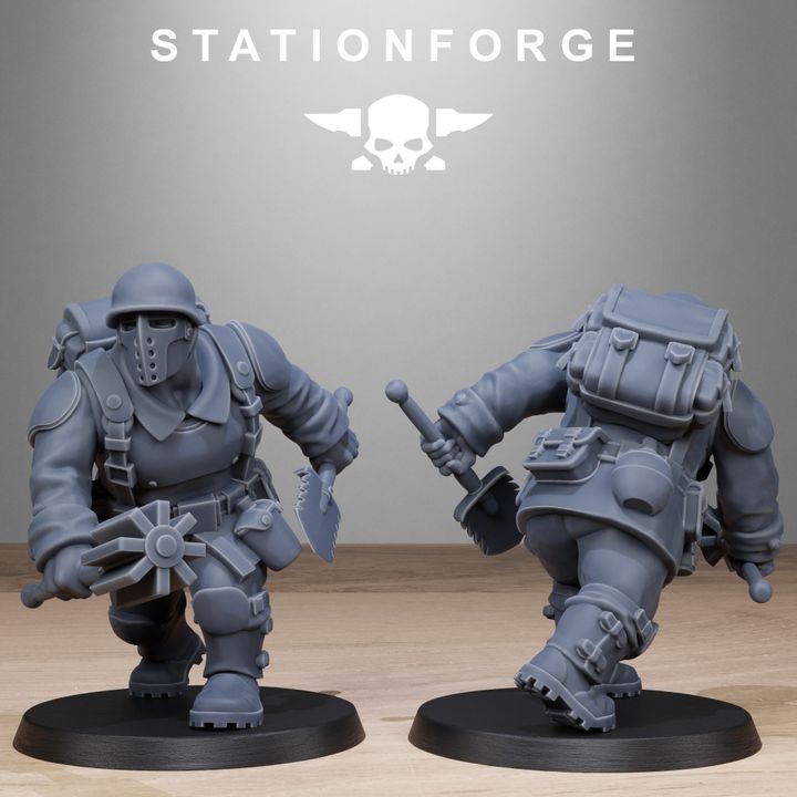 Free Guard Mutant Sisters, Imperial Army proxy miniature, infantry, 28mm heroic scale unpainted resin, view 9