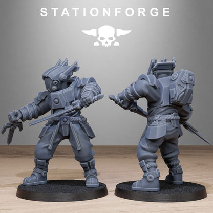 Tuai Melee Infantry, proxy miniature, 28mm heroic scale unpainted resin, view 4