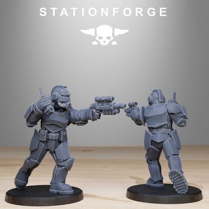 Imperial Army Grim Guard Enforcers (11 Units), 28mm heroic scale unpainted resin, view 8