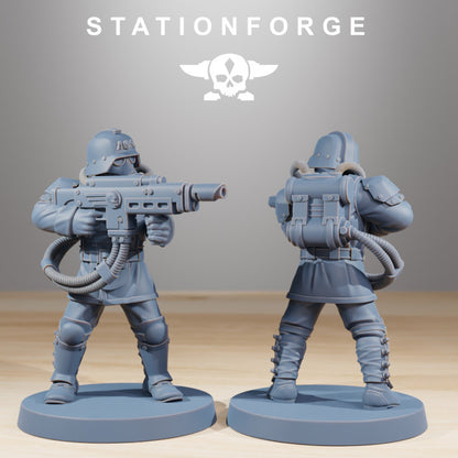 Grim Guard Commandos, Imperial Army proxy miniature, infantry, 28mm heroic scale unpainted resin, view 9